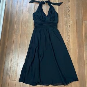 WHBM black chiffon cocktail dress size 2